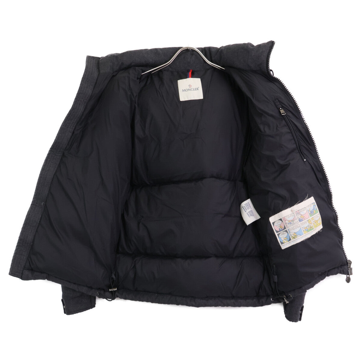 MONCLER MONTGENEVRE Wool Hooded Down Jacket Gray Size 1
