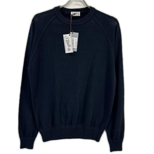 St.Moritz Navy Cotton Crewneck Raglan Knit Size 48