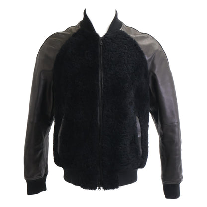 EMMETI ELIOT Black Lamb Leather Shearling Zip Jacket Size 48