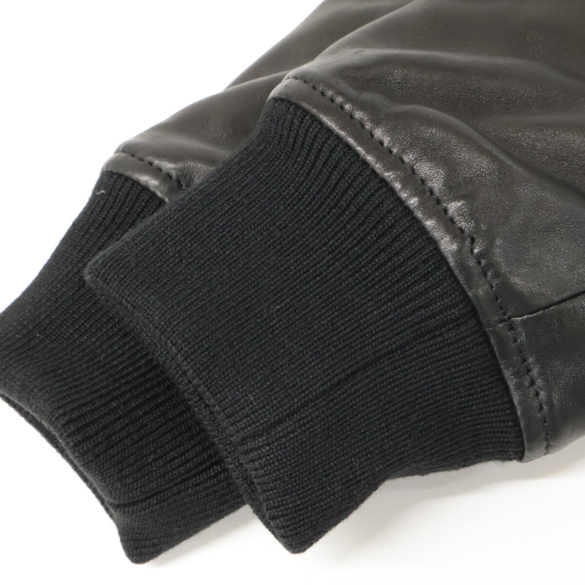 EMMETI ELIOT Black Lamb Leather Shearling Zip Jacket Size 48