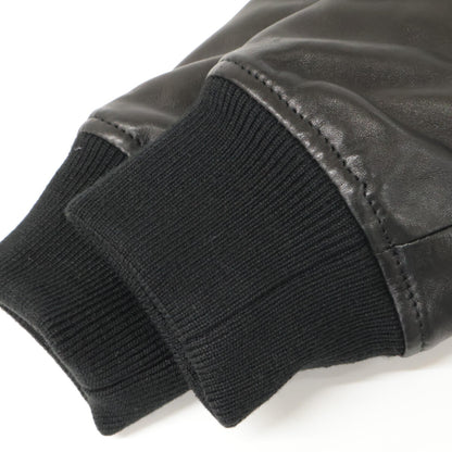 EMMETI ELIOT Black Lamb Leather Shearling Zip Jacket Size 48