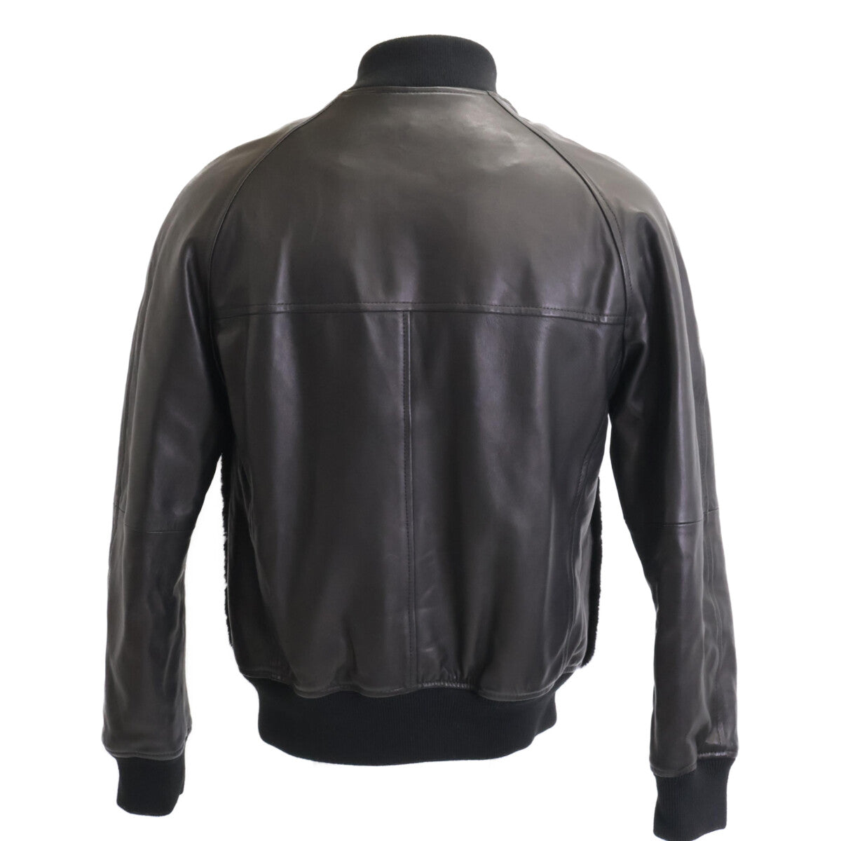 EMMETI ELIOT Black Lamb Leather Shearling Zip Jacket Size 48