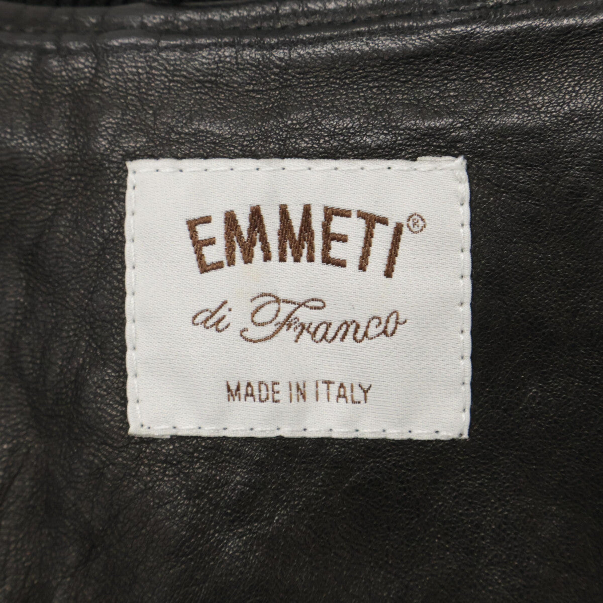 EMMETI ELIOT Black Lamb Leather Shearling Zip Jacket Size 48