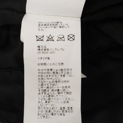 EMMETI ELIOT Black Lamb Leather Shearling Zip Jacket Size 48