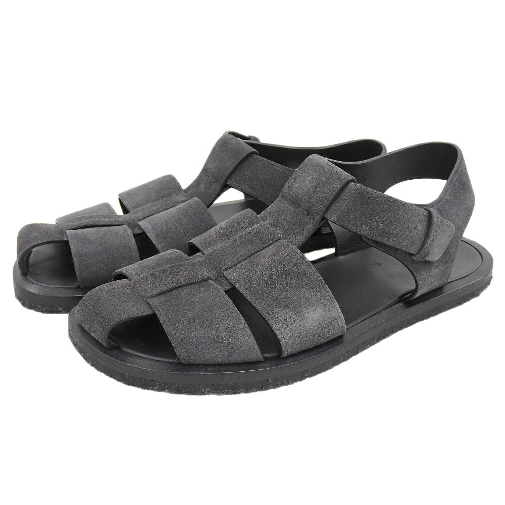THE ROW Charcoal Suede Fisherman Ghurka Sandals Size EU 40