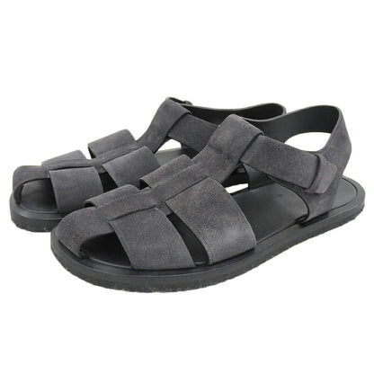 THE ROW Charcoal Suede Fisherman Ghurka Sandals Size EU 40