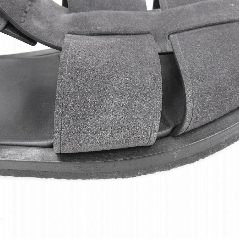 THE ROW Charcoal Suede Fisherman Ghurka Sandals Size EU 40