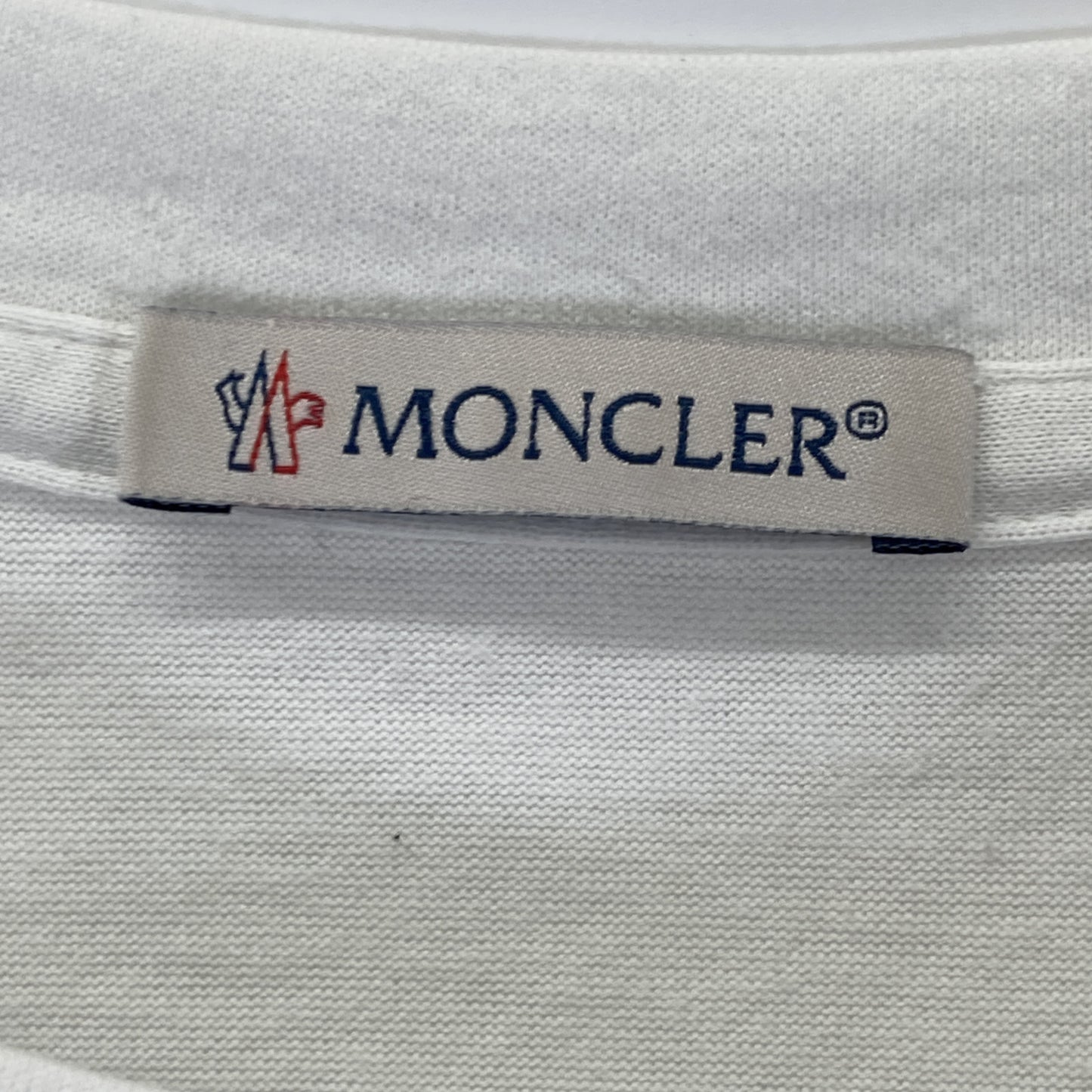 MONCLER 22SS White Tricolor Stitch T-Shirt Size L