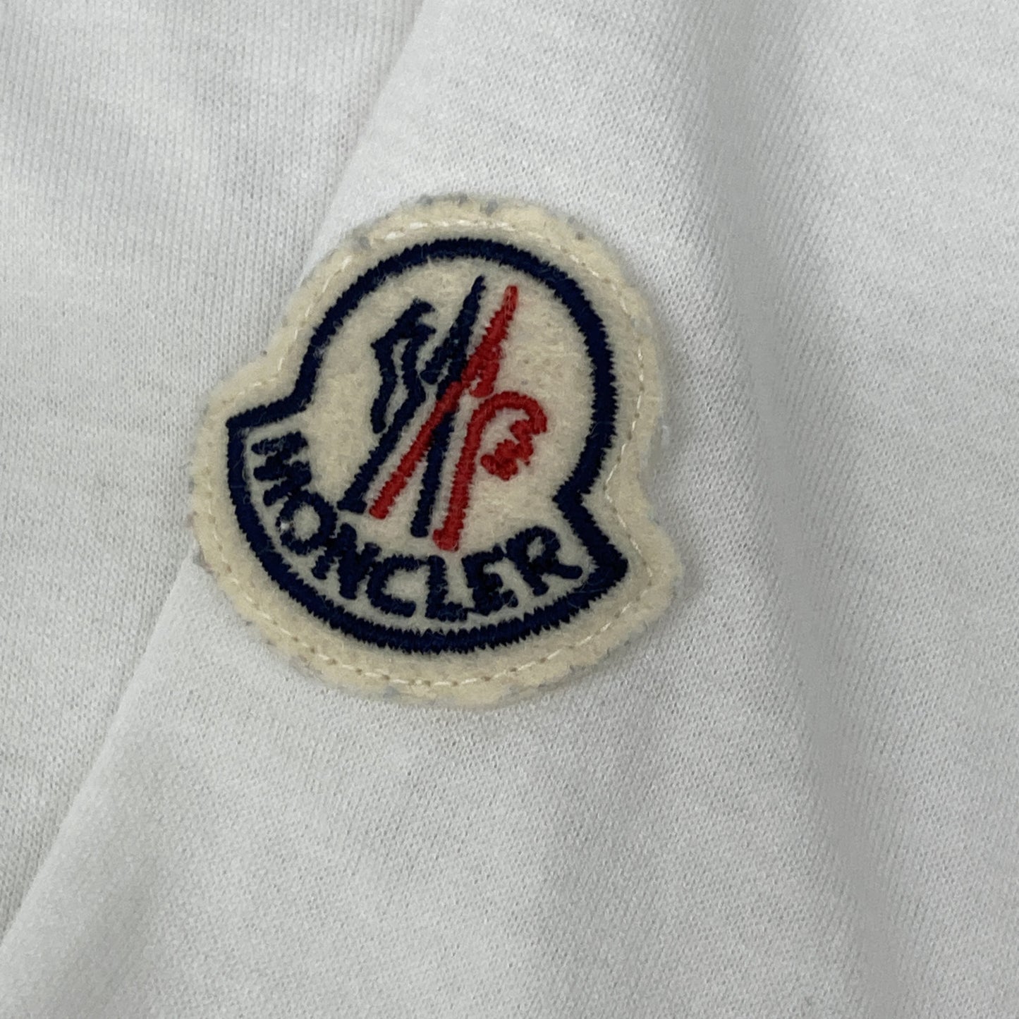 MONCLER 22SS White Tricolor Stitch T-Shirt Size L