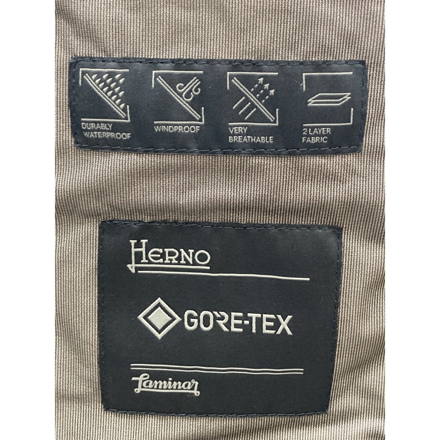 HERNO LAMINAR GORE-TEX Hooded Down Coat Navy Size 50
