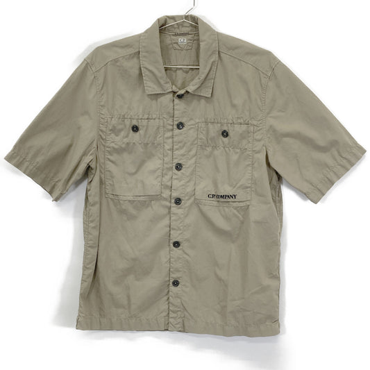 C.P.COMPANY Cotton Ripstop Short Sleeve Shirt Beige Size S