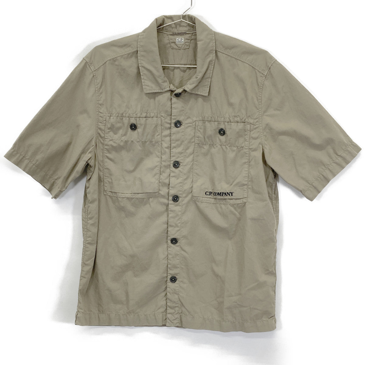 C.P.COMPANY Cotton Ripstop Short Sleeve Shirt Beige Size S