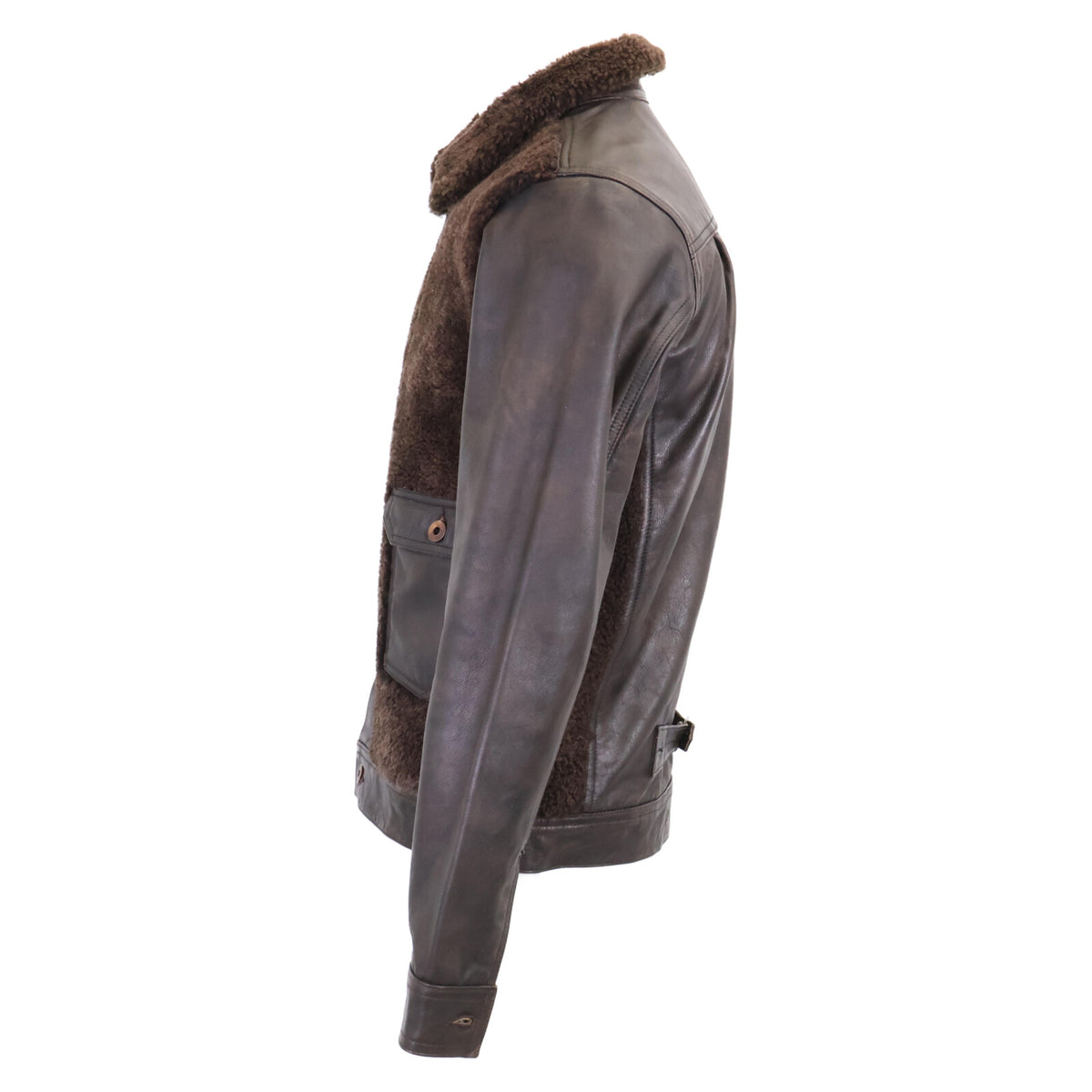 RRL 24AW Grizzly Shearling Panelled Leather Jacket Size XS