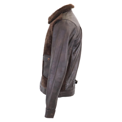 RRL 24AW Grizzly Shearling Panelled Leather Jacket Size XS