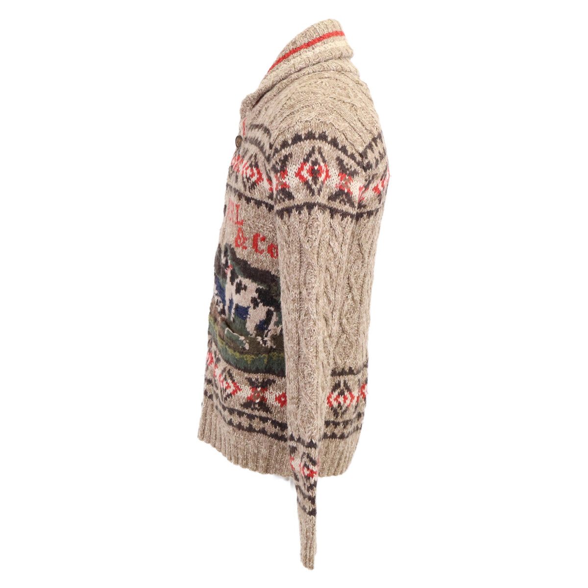 RRL Native Design Linen Hand Knit Cardigan Beige Size XS/TP
