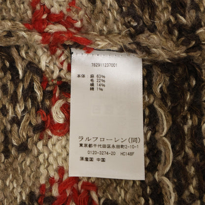RRL Native Design Linen Hand Knit Cardigan Beige Size XS/TP