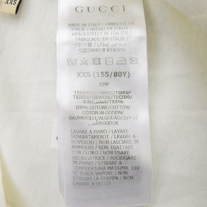 GUCCI Cotton Front Logo Crewneck T-Shirt White/Blue Size XXS
