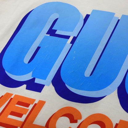 GUCCI Cotton Front Logo Crewneck T-Shirt White/Blue Size XXS