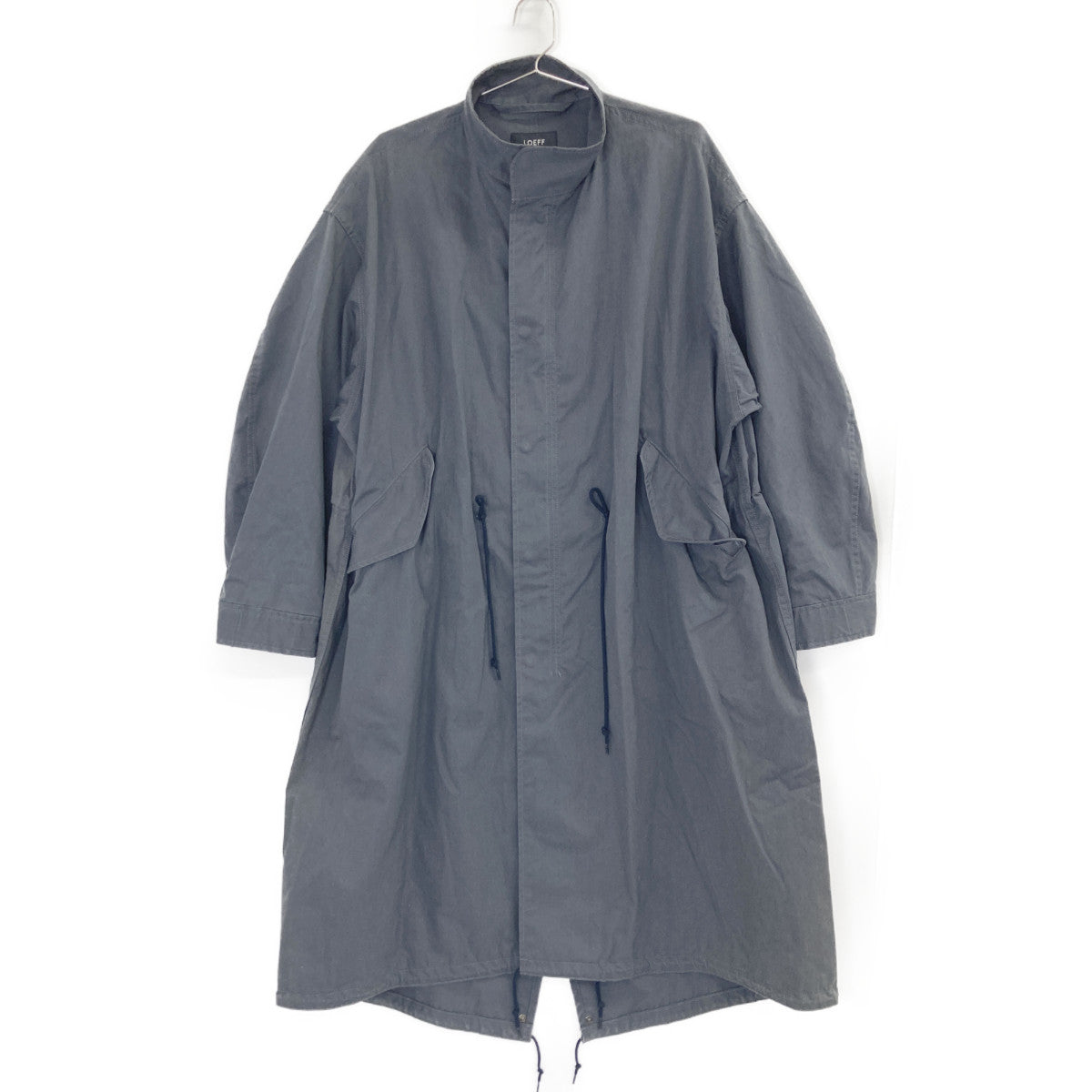 LOEFF Unisex Cotton OX Stand Collar Coat Charcoal Size O