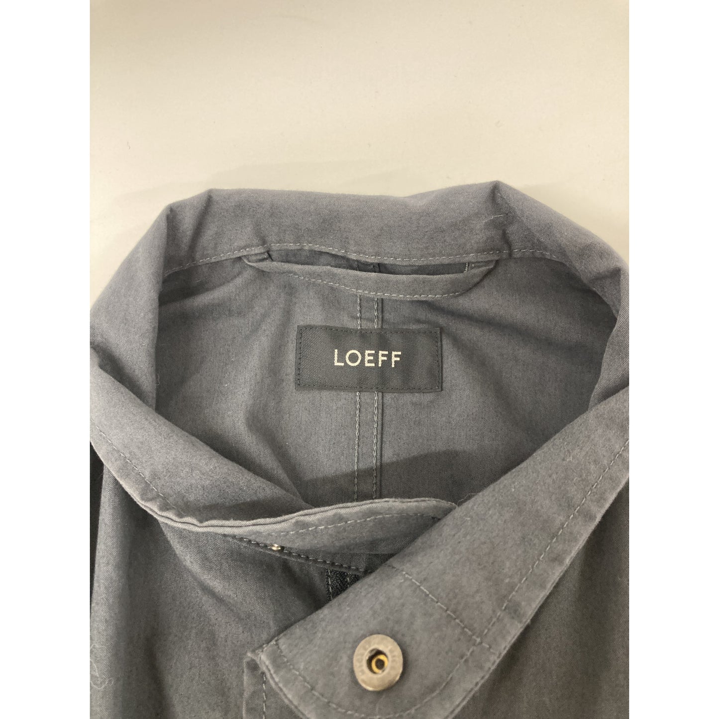 LOEFF Unisex Cotton OX Stand Collar Coat Charcoal Size O