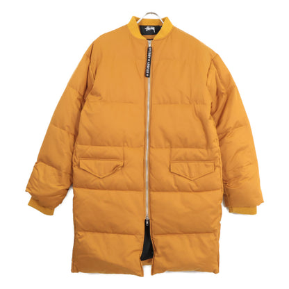 STUSSY Cotton Rib Collar Side Zip Long Coat Orange