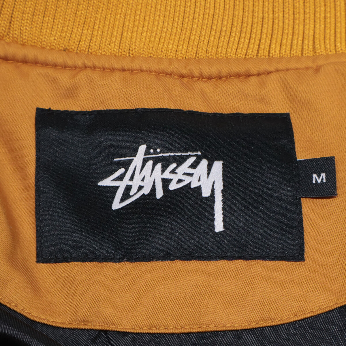 STUSSY Cotton Rib Collar Side Zip Long Coat Orange