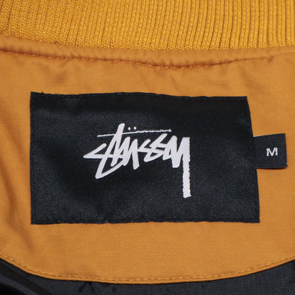 STUSSY Cotton Rib Collar Side Zip Long Coat Orange