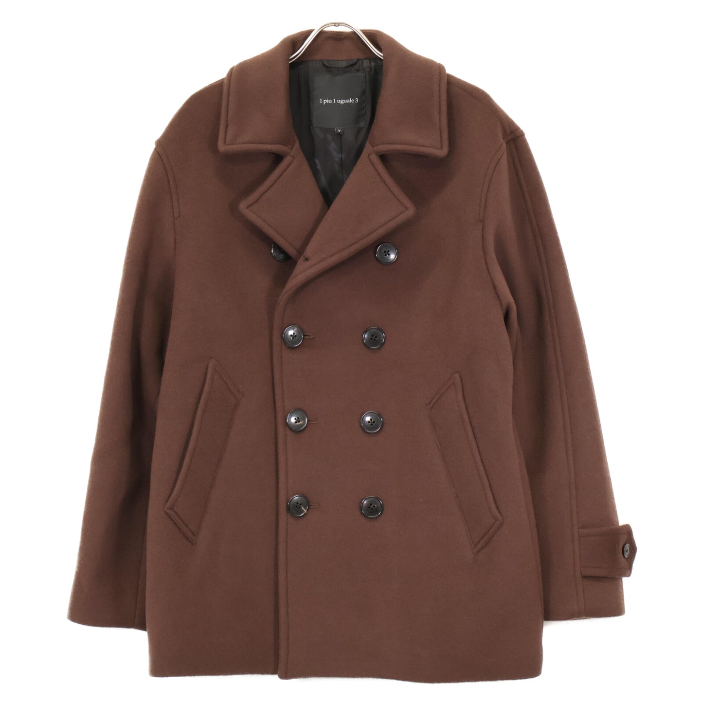 1PIU1UGUALE3 Wool P-Coat Brown Size V