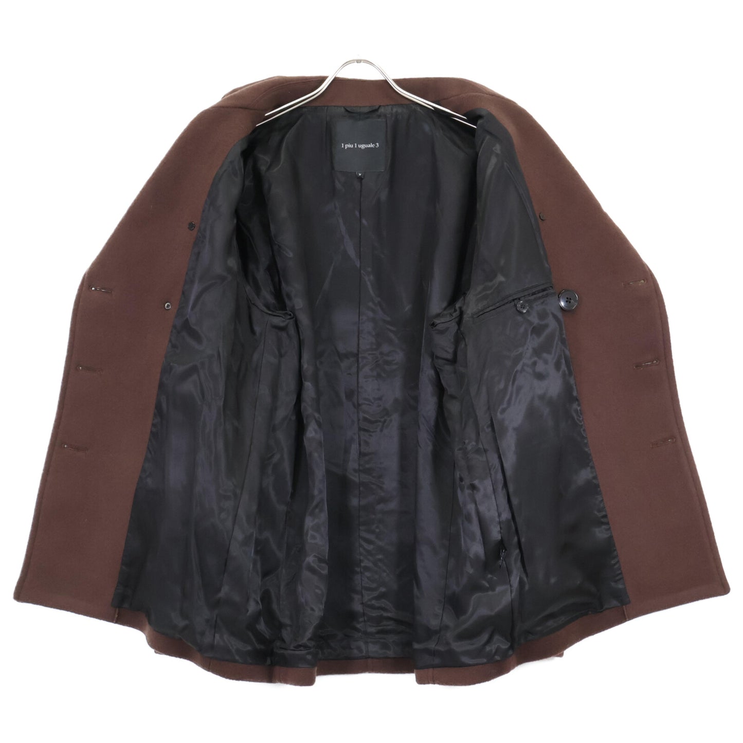1PIU1UGUALE3 Wool P-Coat Brown Size V