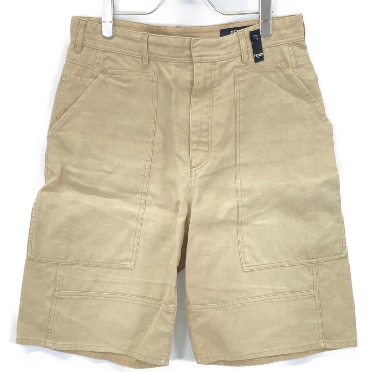 FENDI 23SS Work Painter Bermuda Canvas Shorts Beige Size 48