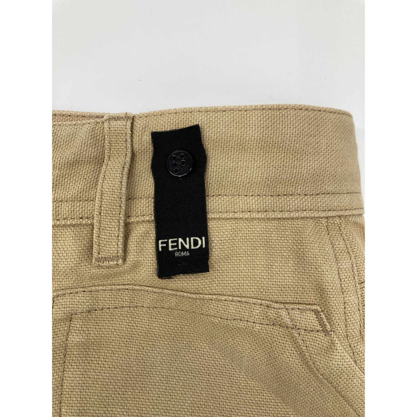 FENDI 23SS Work Painter Bermuda Canvas Shorts Beige Size 48