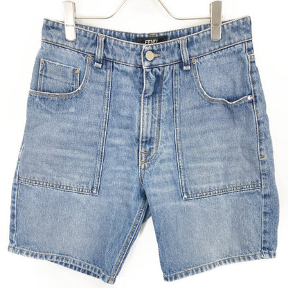 FENDI 24SS Cotton FF Metal Plate Zip Jeans Size 32x34