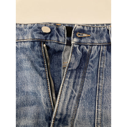FENDI 24SS Cotton FF Metal Plate Zip Jeans Size 32x34