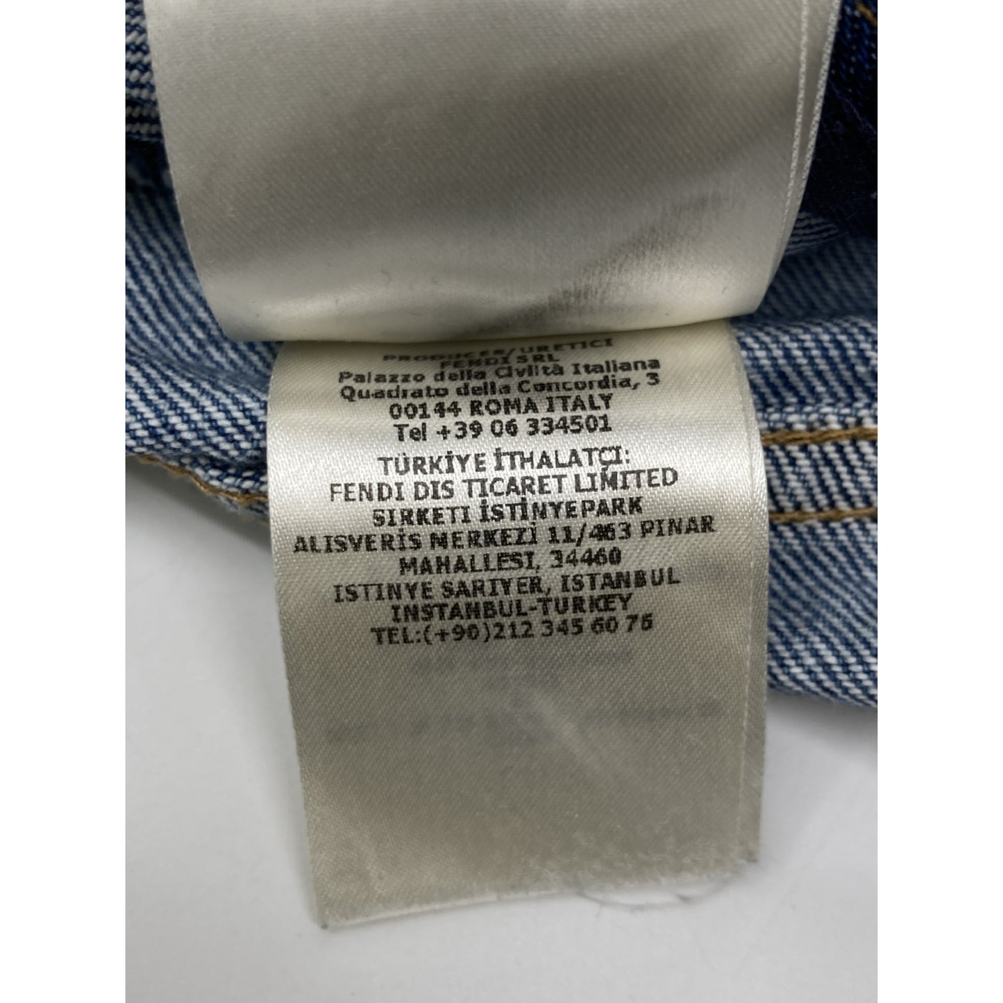 FENDI 24SS Cotton FF Metal Plate Zip Jeans Size 32x34