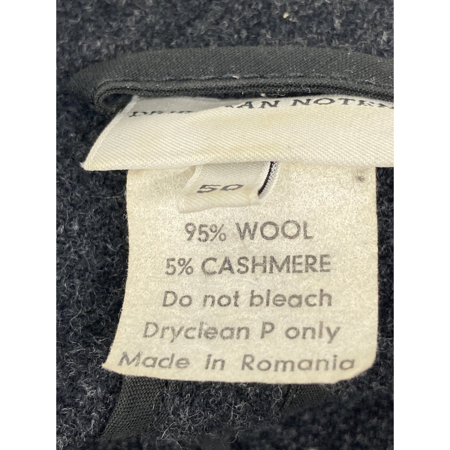 DRIES VAN NOTEN Archive 90s Wool Work Jacket Black Size 50