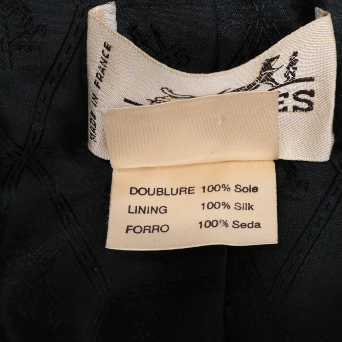 HERMES 80s Nubuck Suede Lambskin Silk Coat Navy Size 44