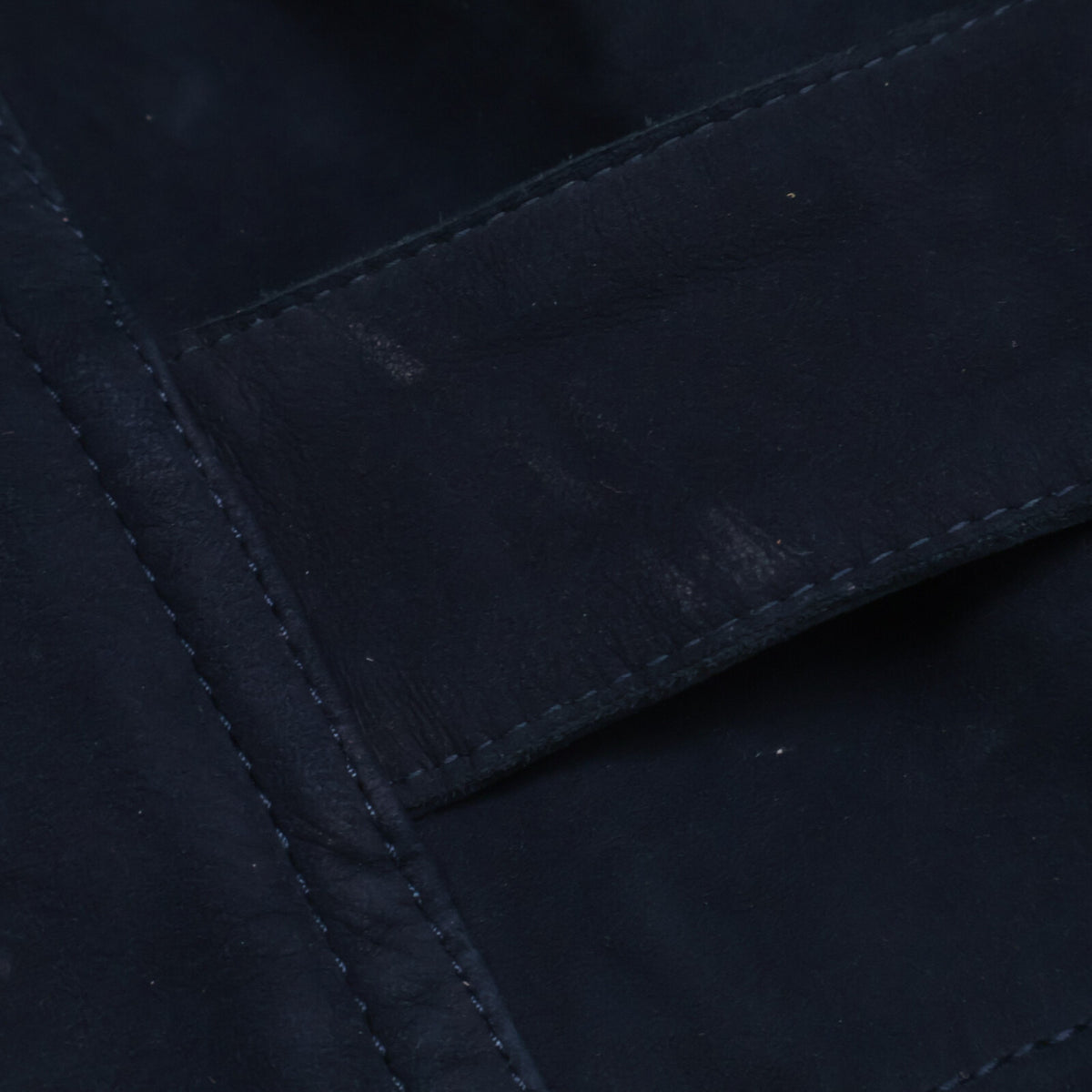 HERMES 80s Nubuck Suede Lambskin Silk Coat Navy Size 44