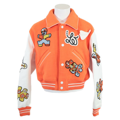 LOUIS VUITTON 23SS Mini Varsity Wool Jacket Orange Size 52
