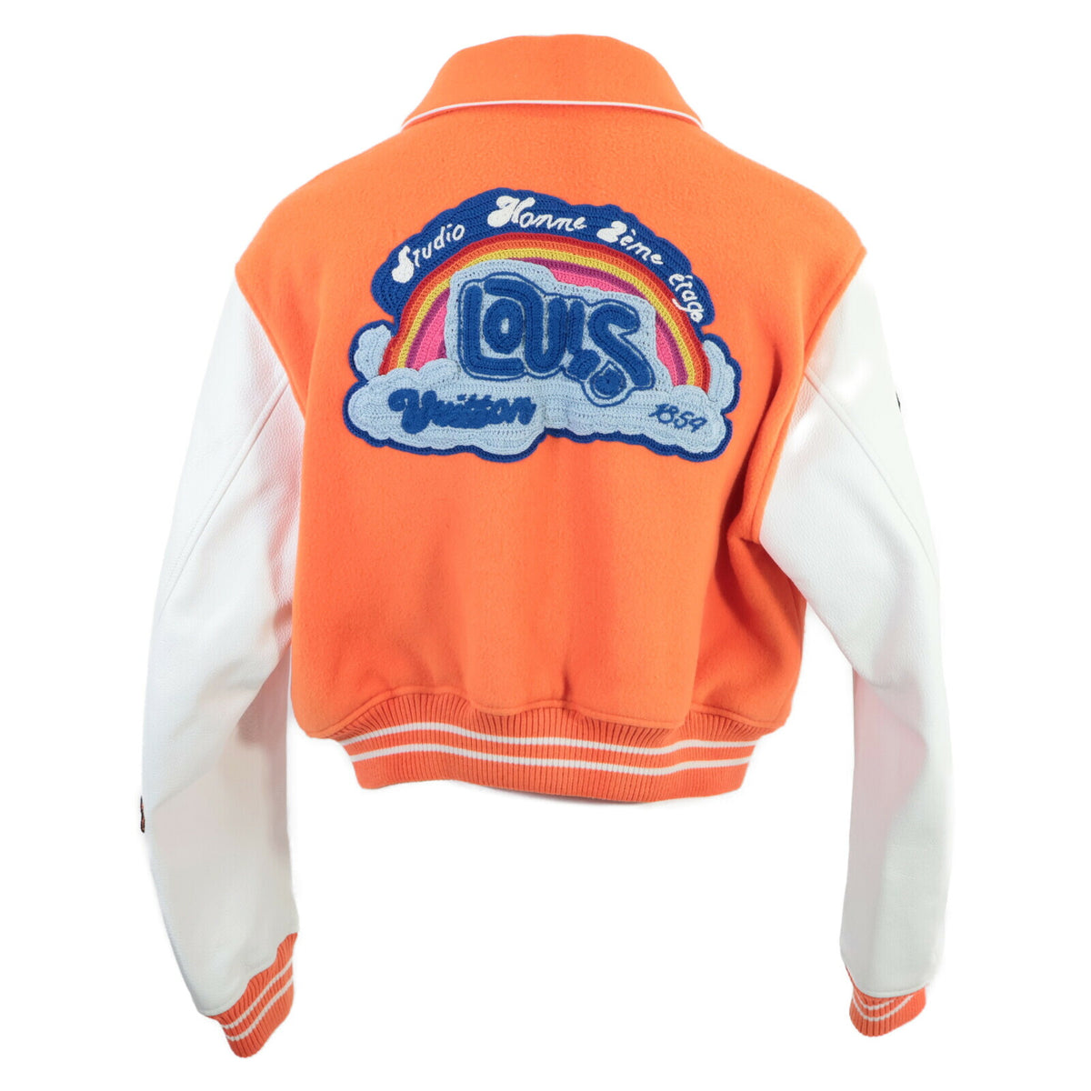 LOUIS VUITTON 23SS Mini Varsity Wool Jacket Orange Size 52
