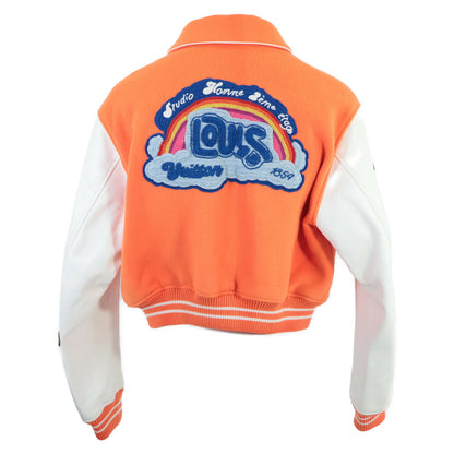 LOUIS VUITTON 23SS Mini Varsity Wool Jacket Orange Size 52