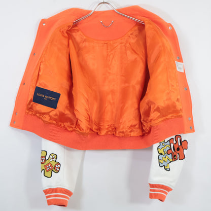 LOUIS VUITTON 23SS Mini Varsity Wool Jacket Orange Size 52