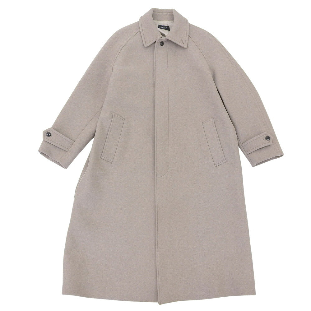LOEFF Melton Stand Collar Wool Cashmere Coat Gray Size 1