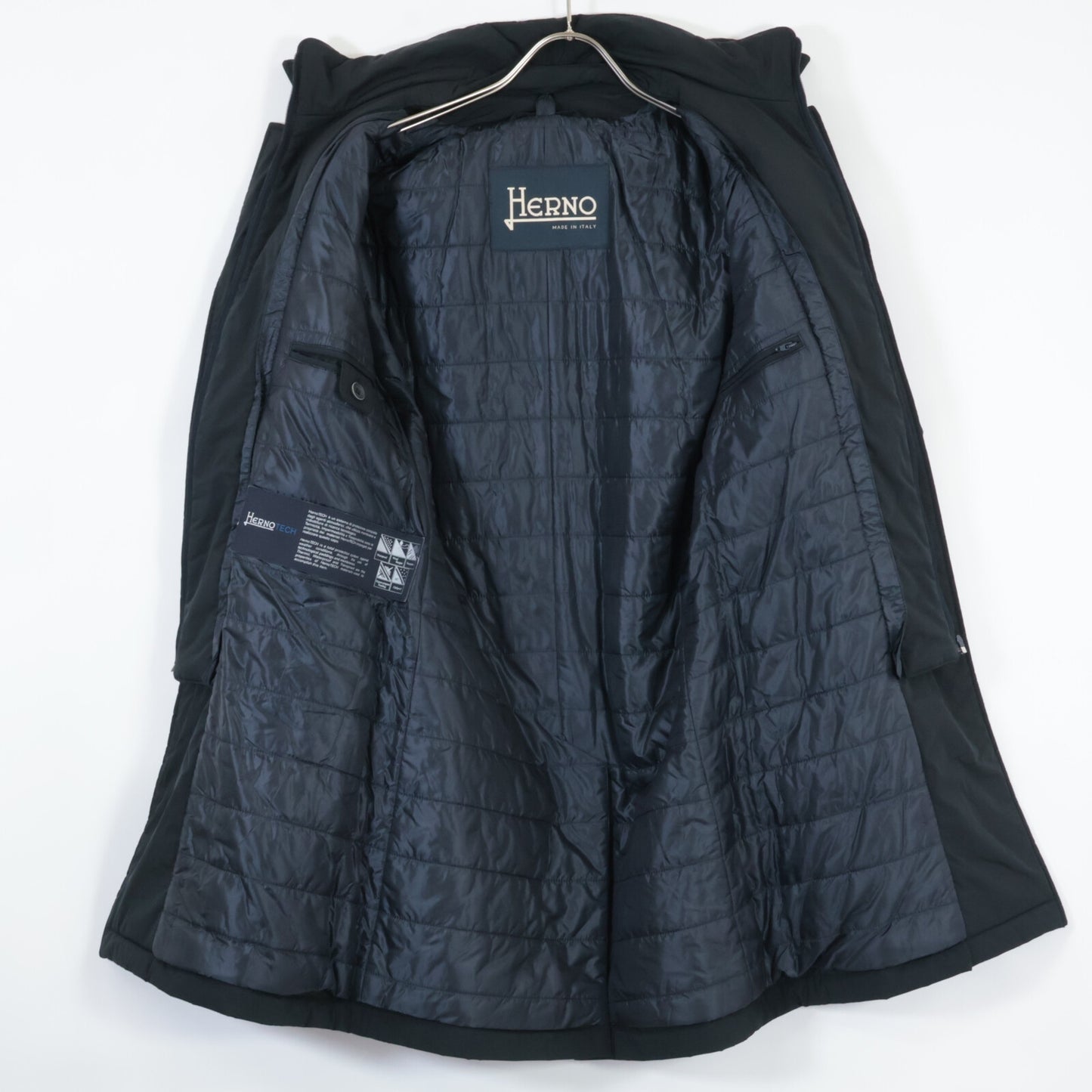 HERNO HERNO TECH Nylon Layered Stand Collar Coat