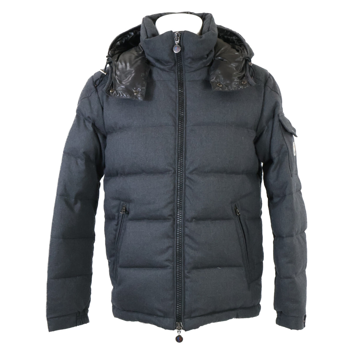 MONCLER MONTGENEVRE Wool Down Jacket Charcoal Gray Size 1