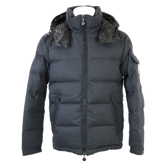 MONCLER MONTGENEVRE Wool Down Jacket Charcoal Gray Size 1