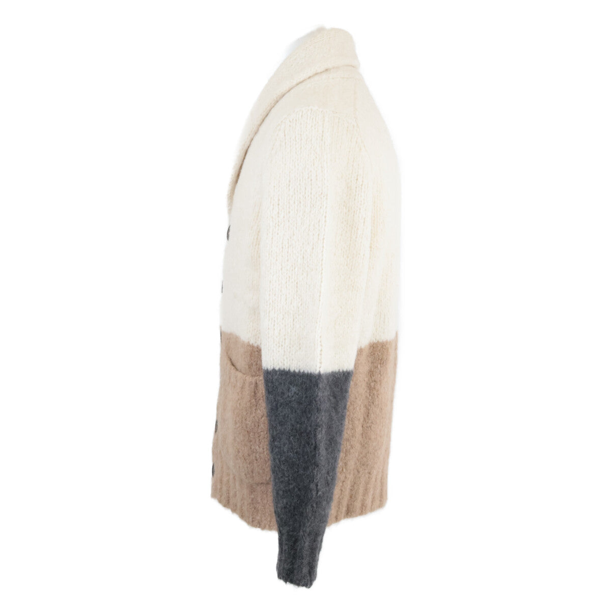 BRUNELLO CUCINELLI Cashmere Blend Cardigan Ivory Size 44