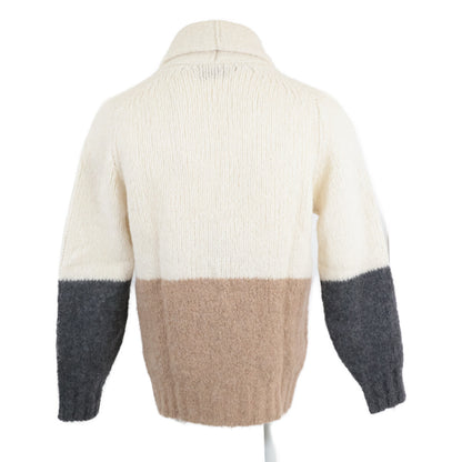 BRUNELLO CUCINELLI Cashmere Blend Cardigan Ivory Size 44