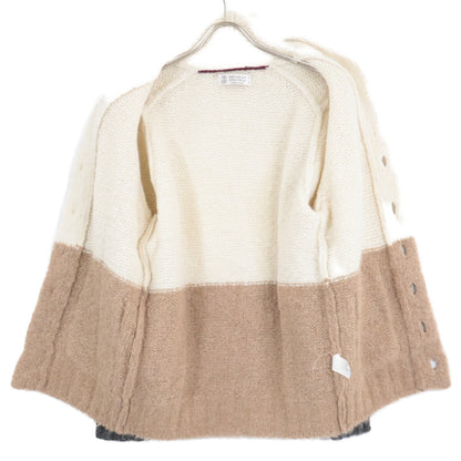 BRUNELLO CUCINELLI Cashmere Blend Cardigan Ivory Size 44