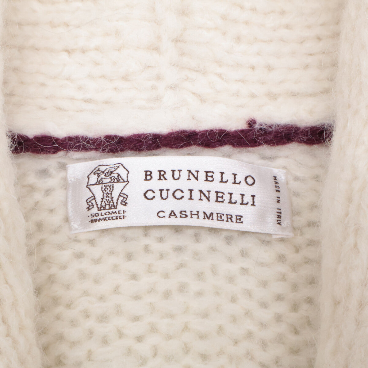 BRUNELLO CUCINELLI Cashmere Blend Cardigan Ivory Size 44