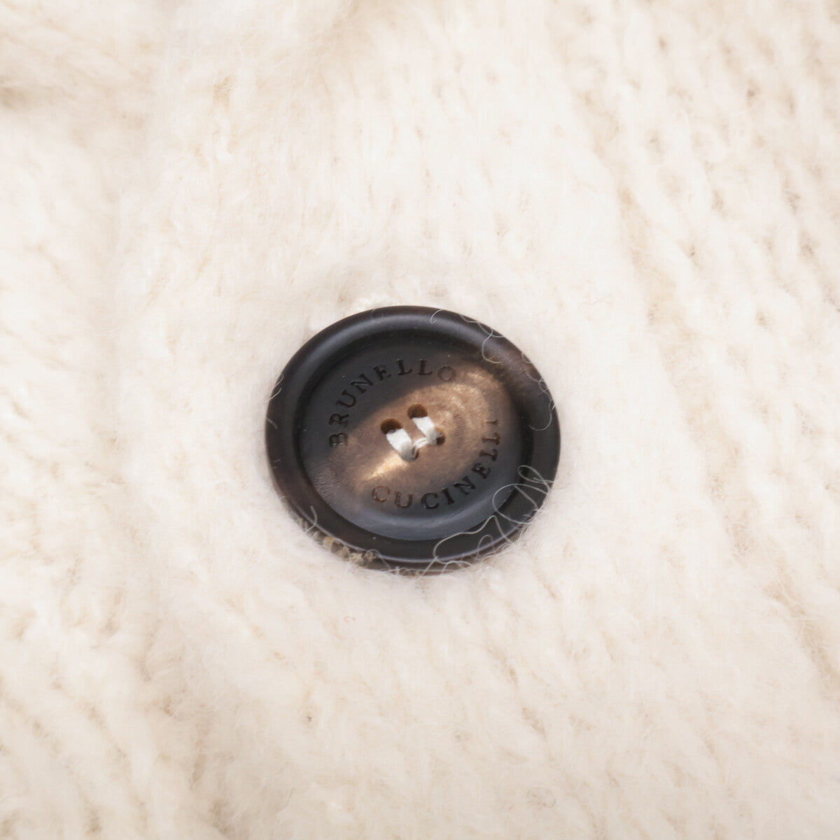 BRUNELLO CUCINELLI Cashmere Blend Cardigan Ivory Size 44